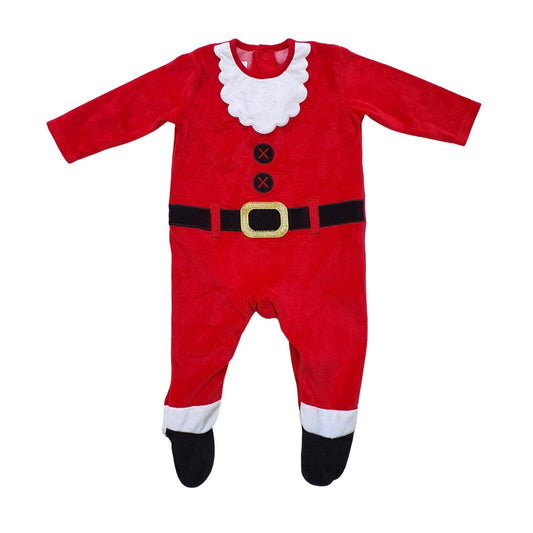 Velour Father Christmas Sleepsuit