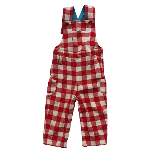 Brushed Cotton Gingham Patterned Dungarees