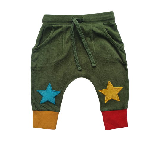 Organic Cotton Joggers with Star Patches.