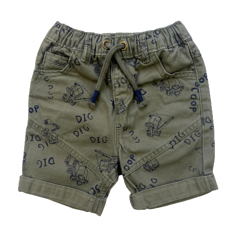 Construction Vehicle Print Shorts.