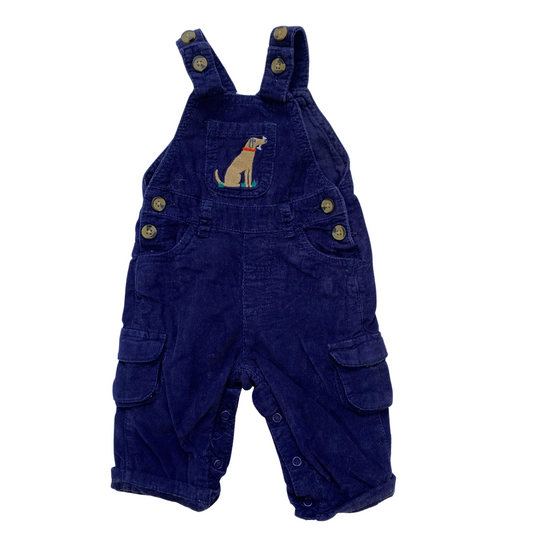 Corduroy Dungarees with Embroidered Dog