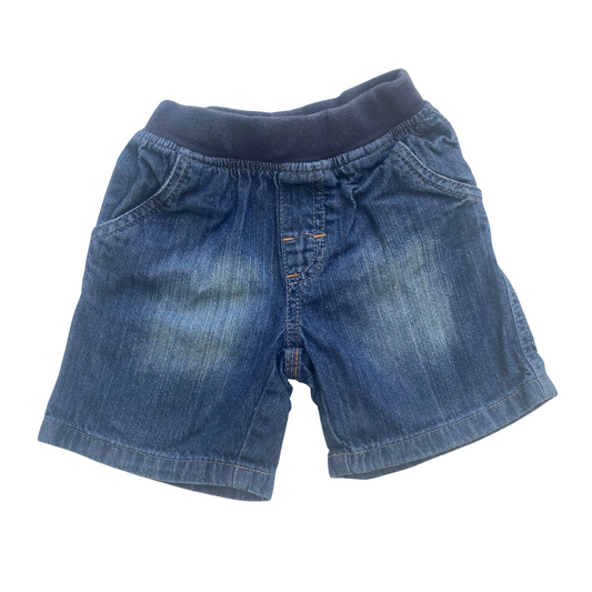 Light Denim Shorts with Jersey Waistband