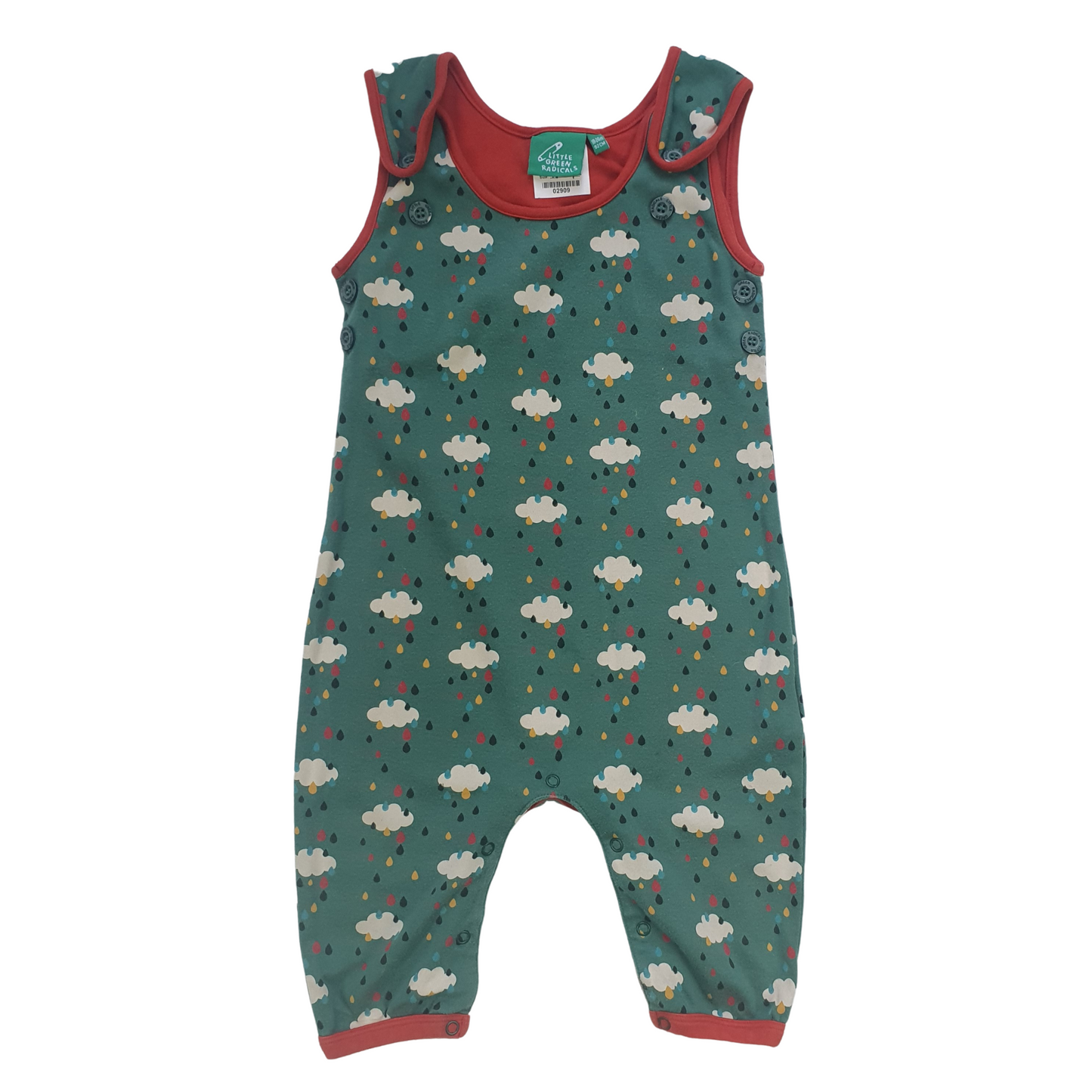 Rain Print Dungaree Romper