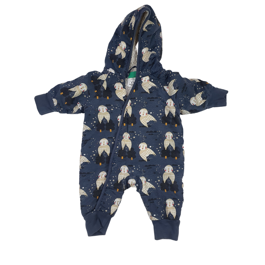 Sherpa Lined Snug Suit with Owl Print