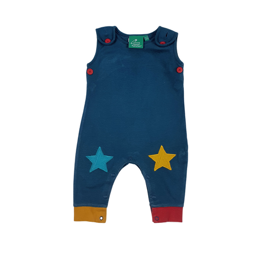 Dungaree Romper with Star Patches on the Knees