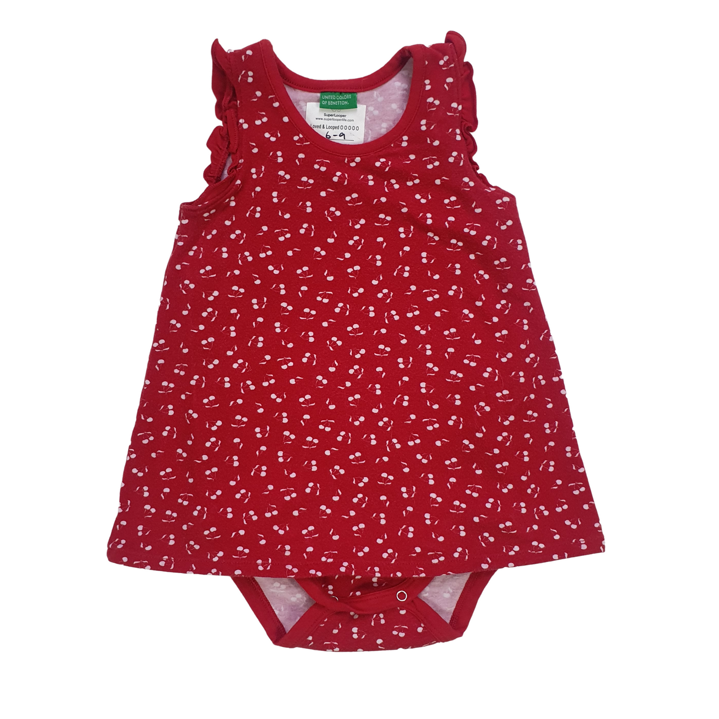 Bodysuit Dress with Cherry Print