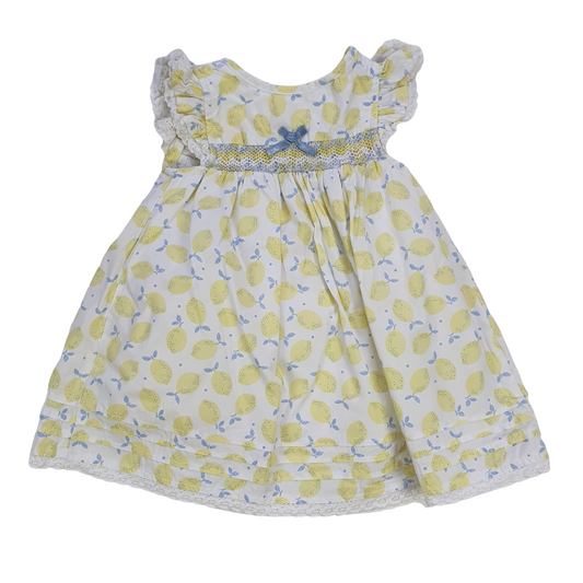 Lemon Print Lined Summer Dress