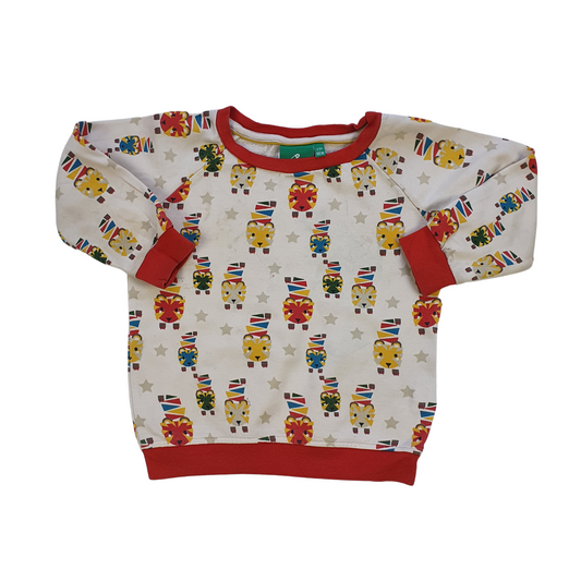 MESSY PLAY: Sweatshirt with tiger print.