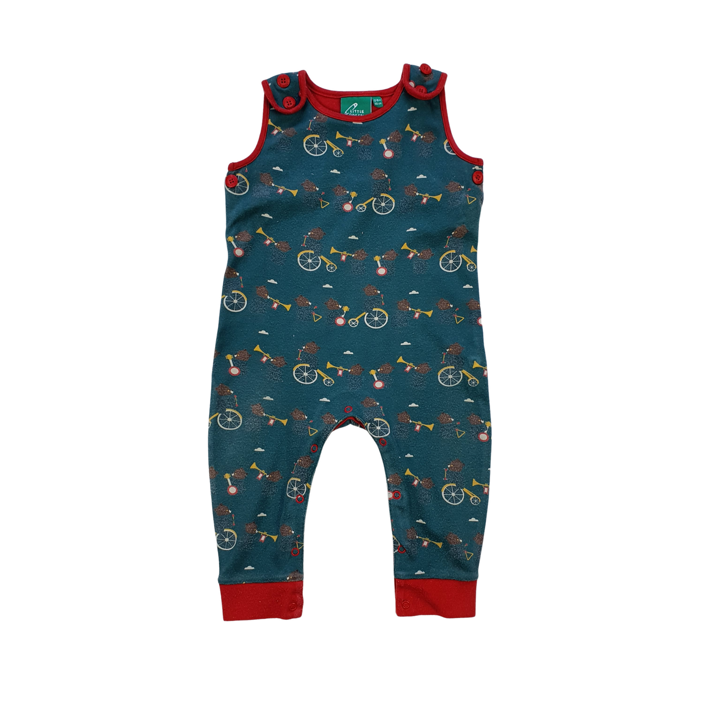 Bear Print Dungaree Romper