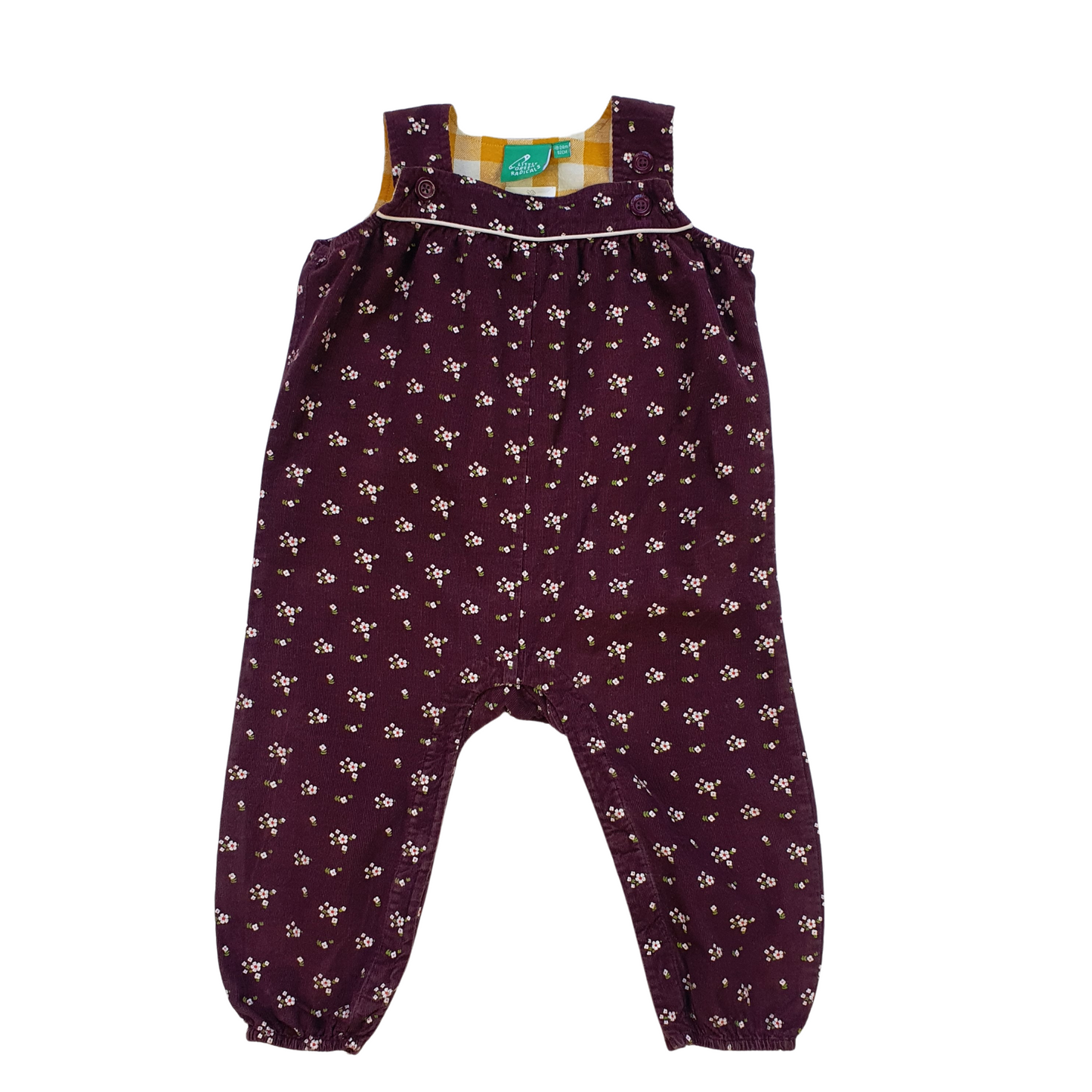 Floral Corduroy Romper Dungarees