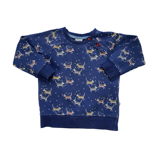 Snow Dog Print Sweatshirt