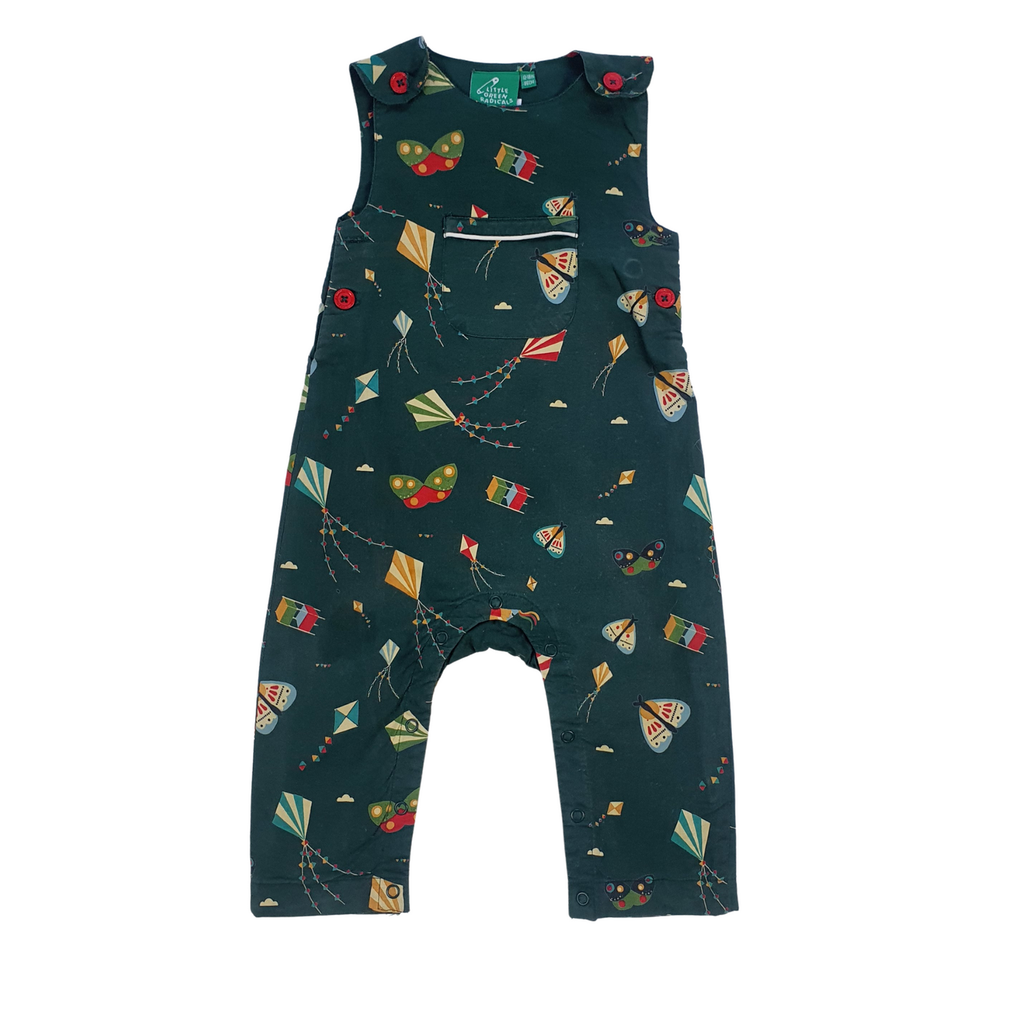 Kite and Butterfly Print Romper Dungarees