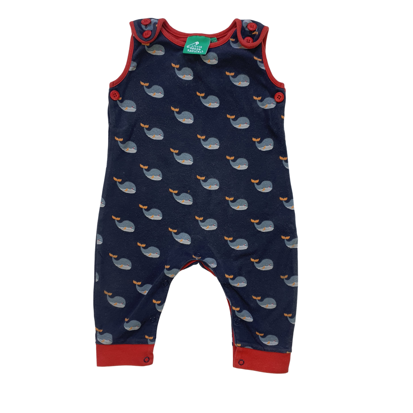 Whale Print Dungaree Romper