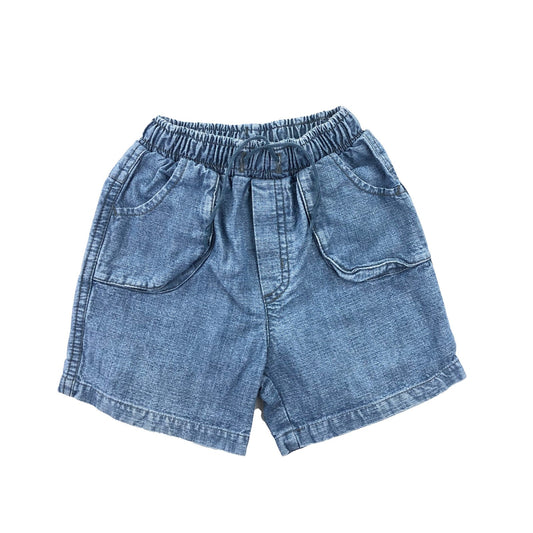 Chambray denim shorts