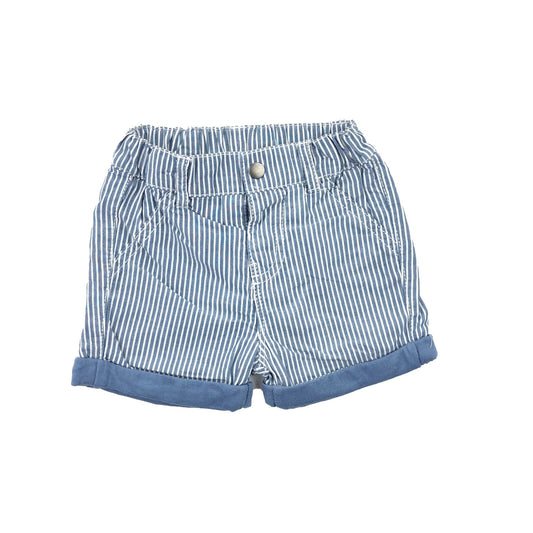 Double layers light cotton striped shorts with adjustable waist