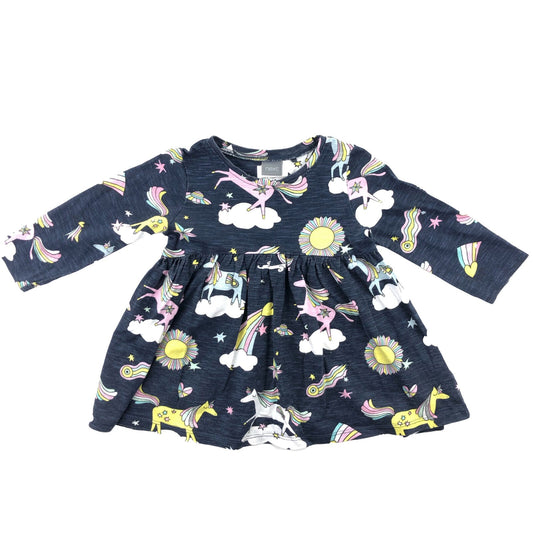 Cotton jersey unicorn print dress