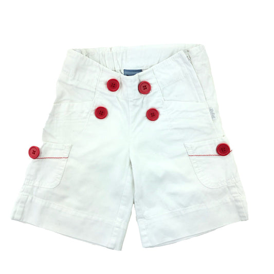 Cotton sailor shorts with side zip and adjustable waist