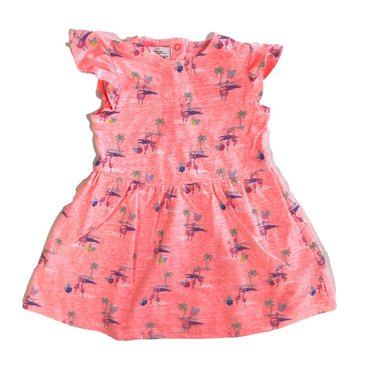 Cotton jersey flamingo print dress