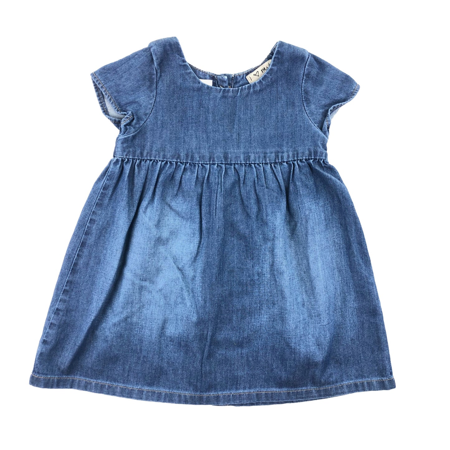 Denim dress with button back