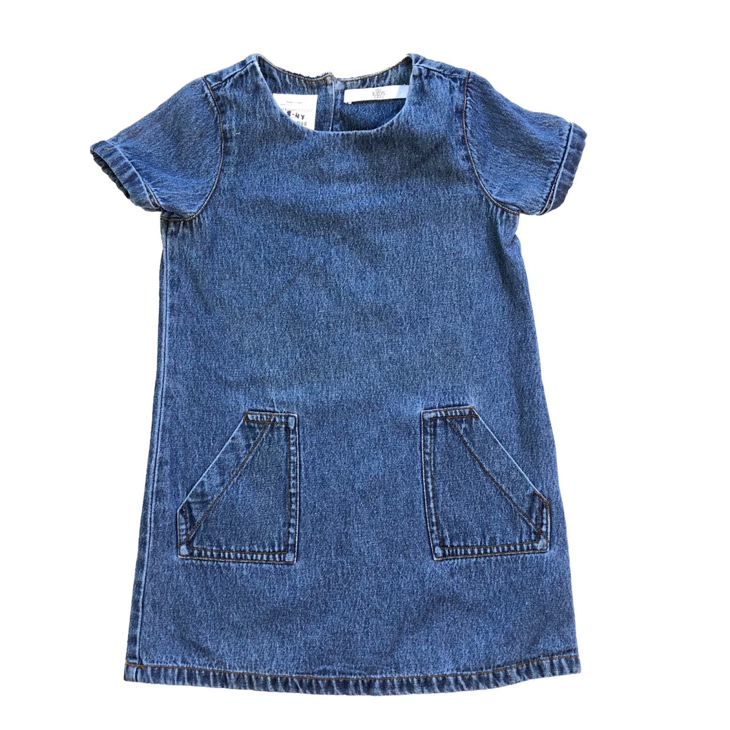 Cotton denim shift dress