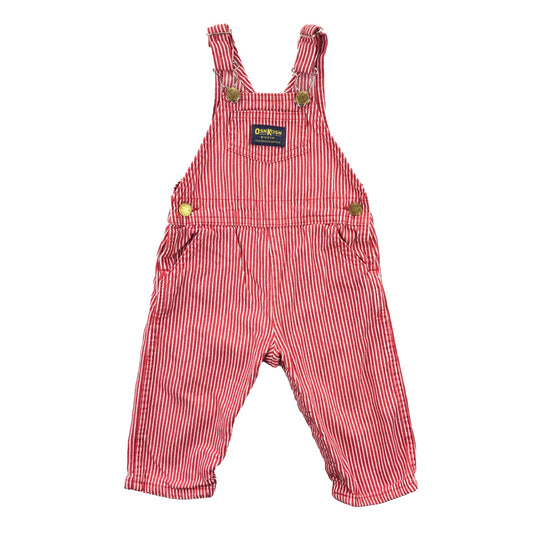 Striped cotton workwear dungarees