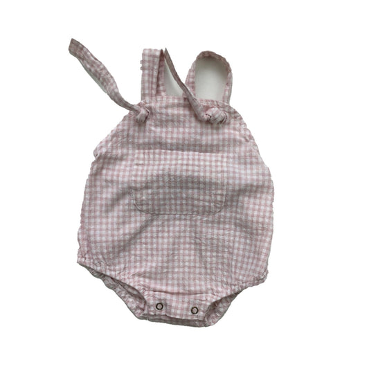 Gingham Cotton Bloomer Romper Suit