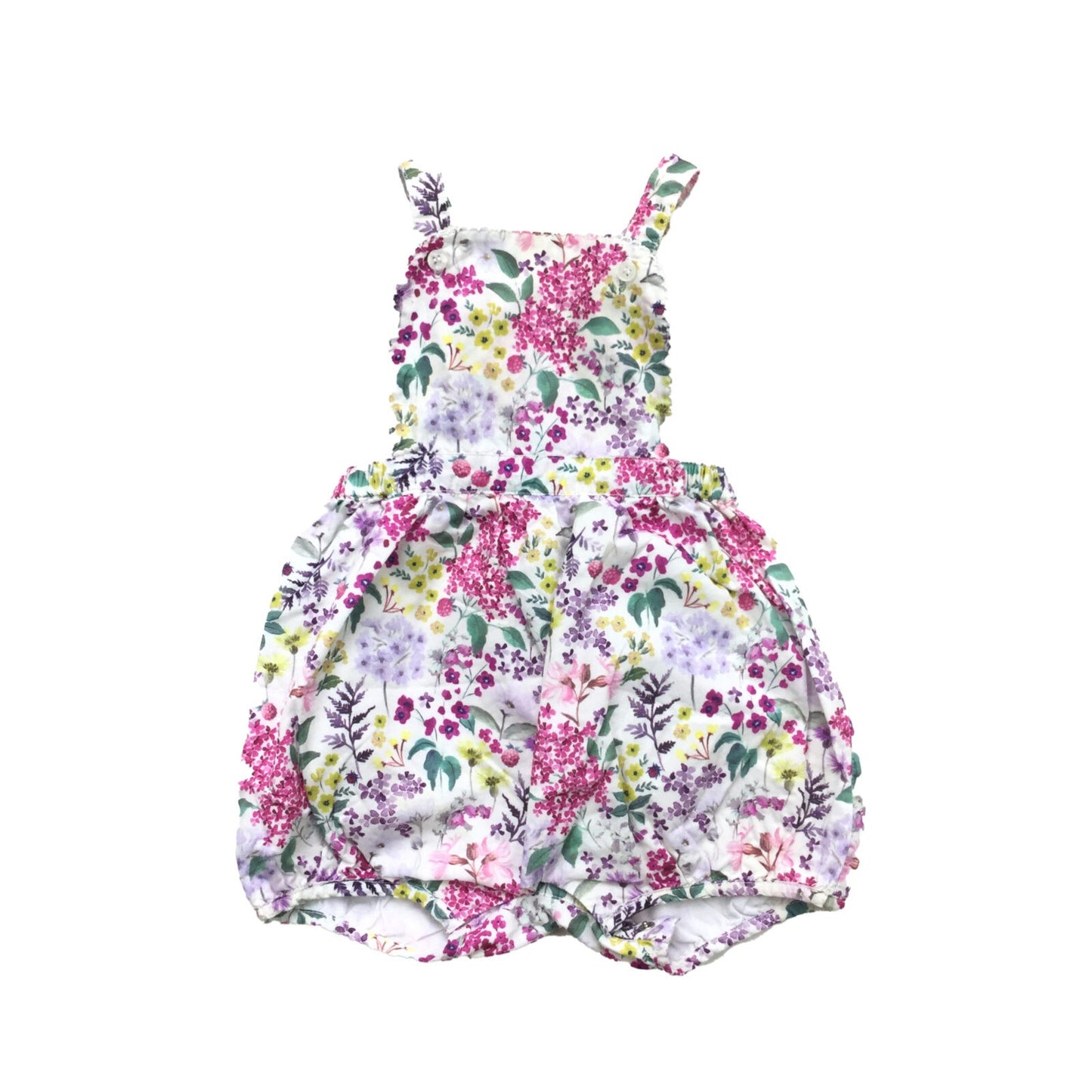 Floral Cotton Dungarees Romper