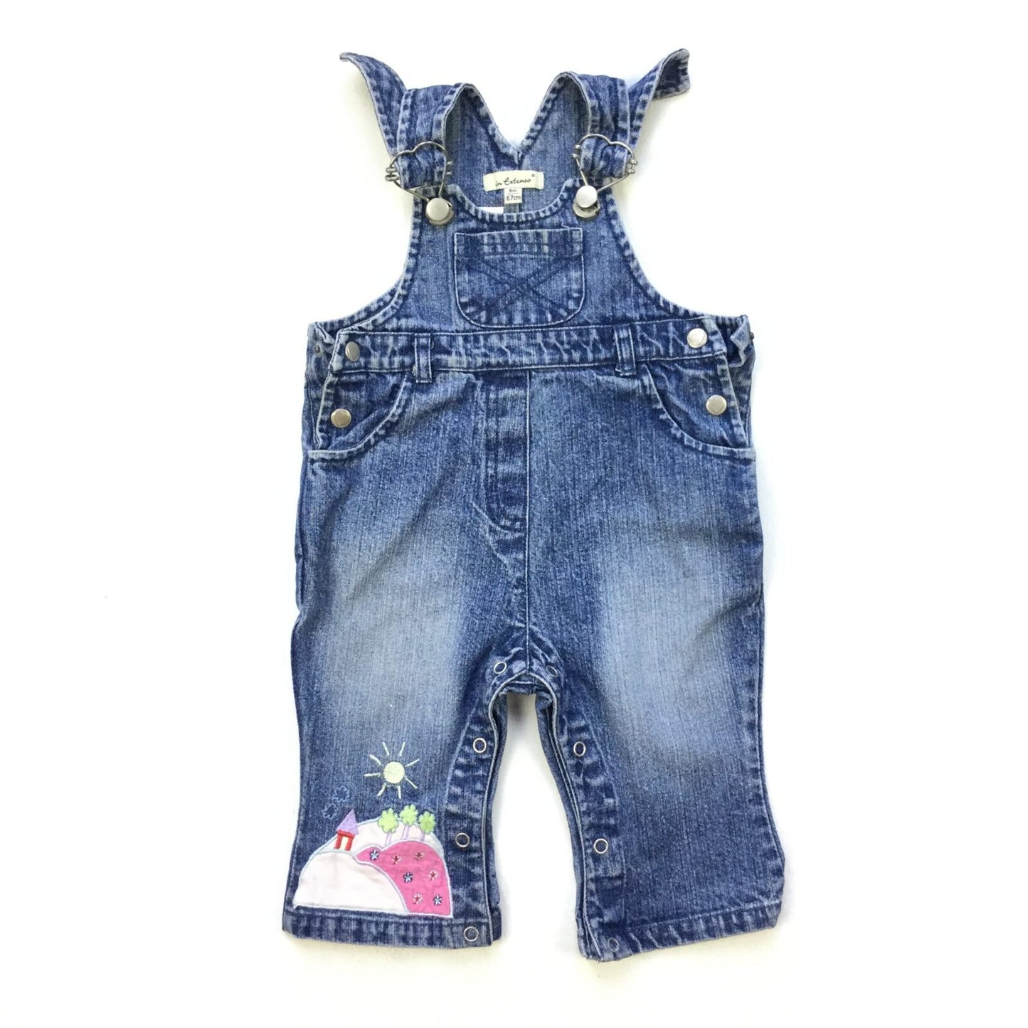 Denim Dungarees with Leg Poppers