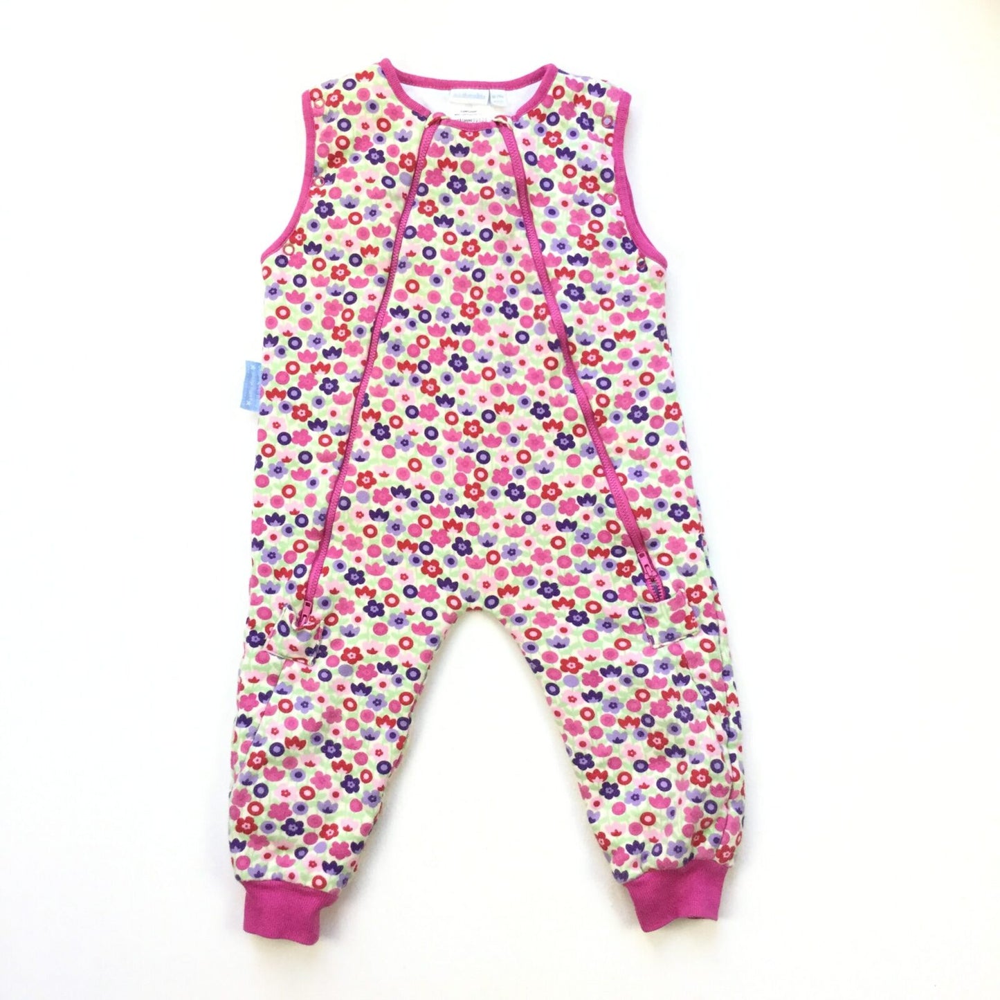 Thick Lined Sleeveless Pramsuit with Floral Print