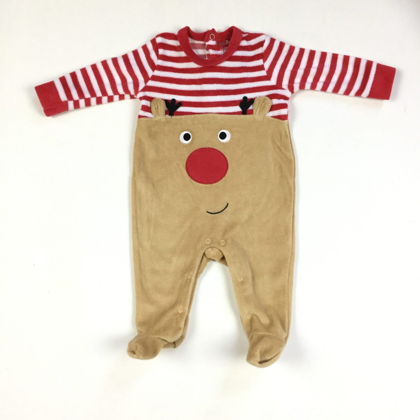 Velour Rudolf Reindeer Sleepsuit