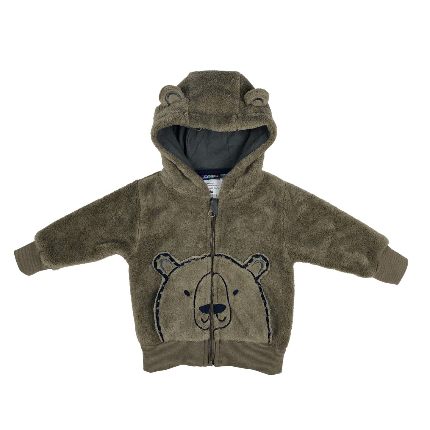 Furry teddy bear zipped hoodie jacket