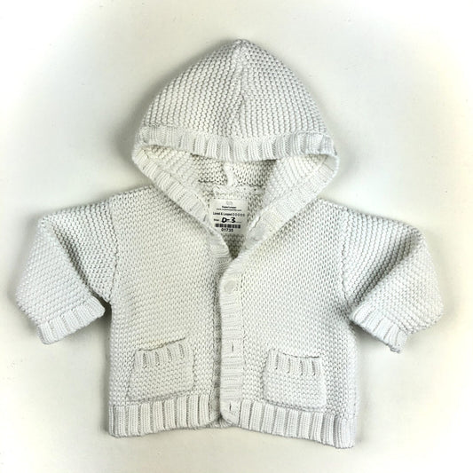 Cotton knit hooded cardigan