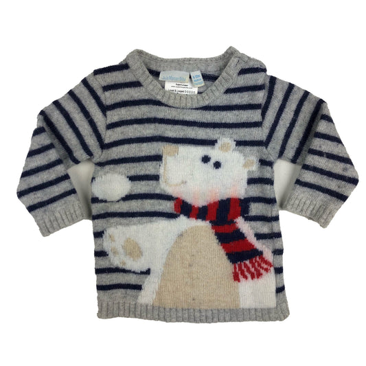 Knitted wool polar bear jumper