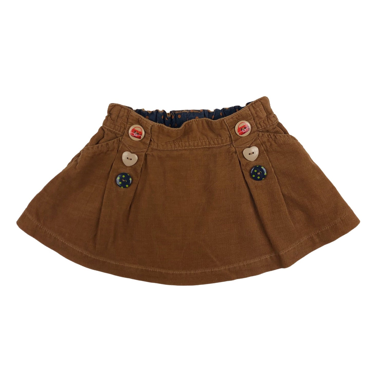 Babycord mini-skirt with button detail