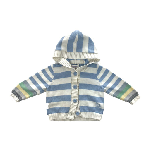 Cotton knit buttoned hoody cardi