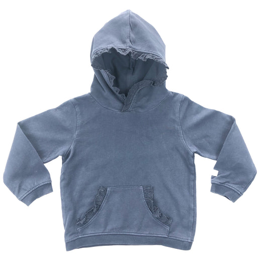 Organic cotton hoodie with frill detail