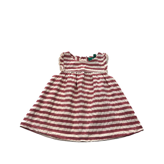 Organic cotton striped seersucker dress