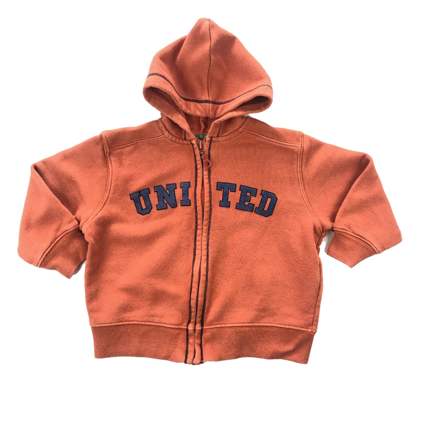 Cotton zipped 'United' Hoodie