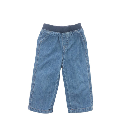 Cotton denim jeans with elasticated waist