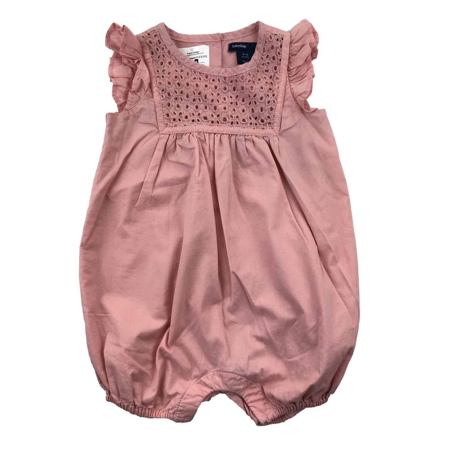 Light cotton romper with embroidered front yolk