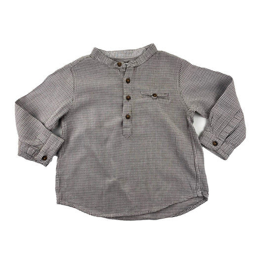 Dog-tooth check brushed cotton shirt