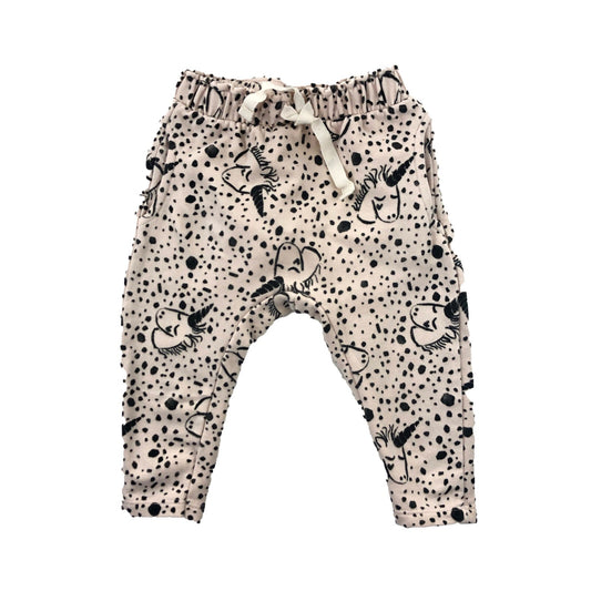 Cotton and elastane joggers with unicorn prints