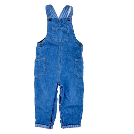 Lined chambray dungarees