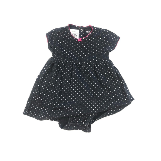 Cotton spotty dress with integrated body suit