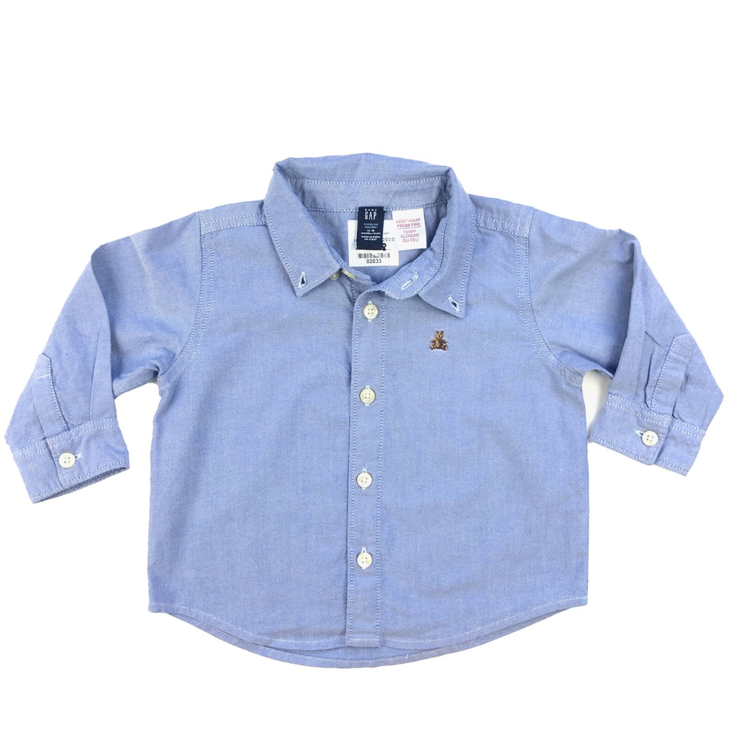 Cotton Shirt with embroidered bear logo