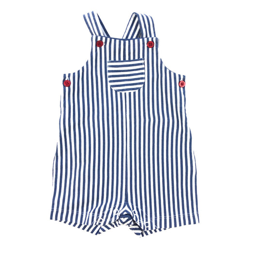 Cotton striped romper dungarees