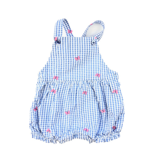 Cotton Gingham Dungarees with Butterflies