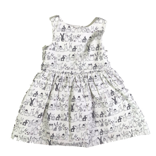 Cotton summer dress with bunny print