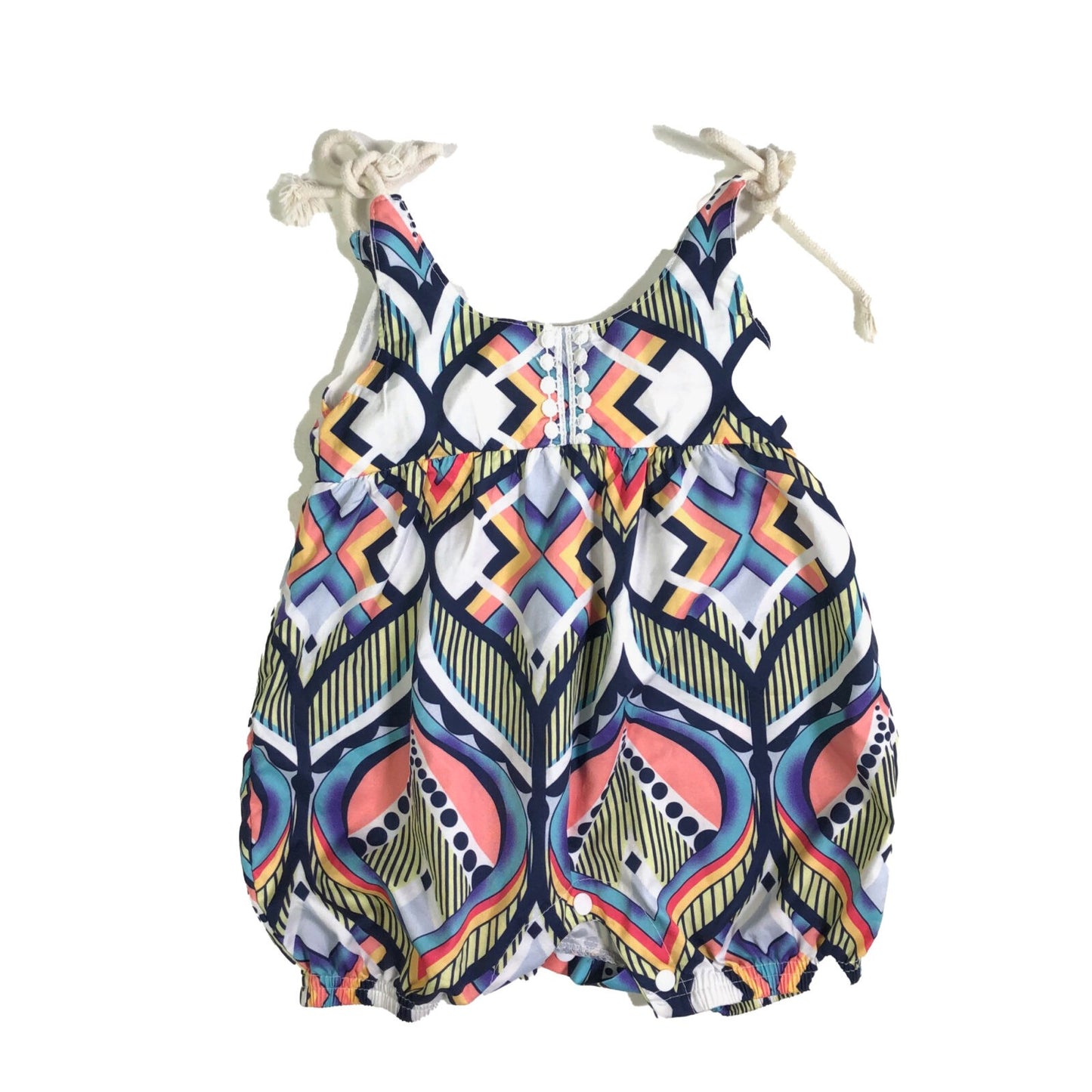 Cotton and polyester fancy print romper