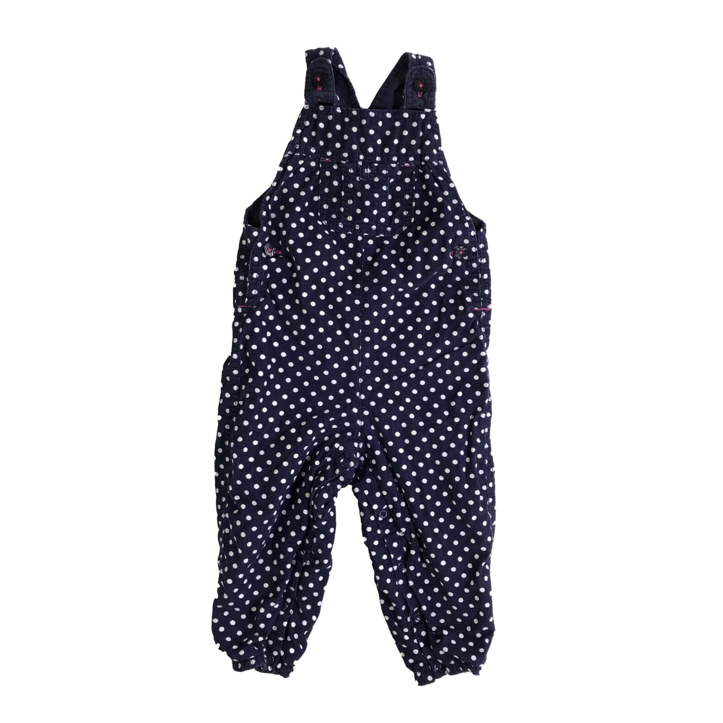 Cotton cord dungarees with spotty print